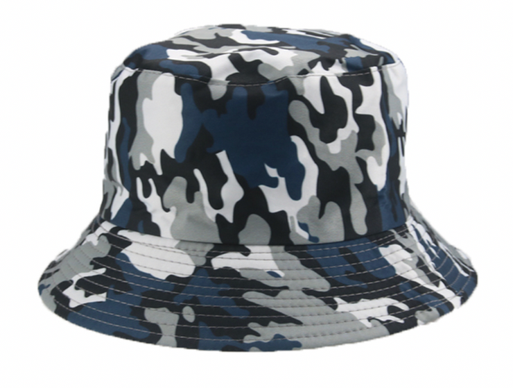 Bucket hat dark blue Mixed Rave Camouflage