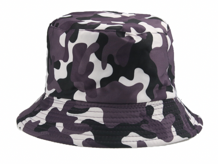 Bucket hat Purple mixed camouflage