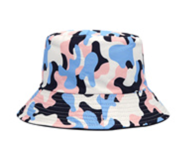 Bucket hat blue pink milkshake