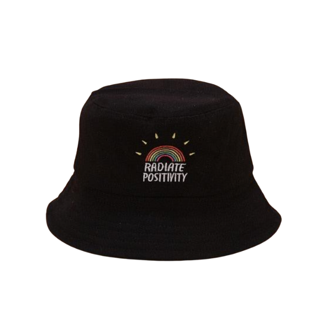 Rainbow Bucket hat Black RADIATE POSITIVITY