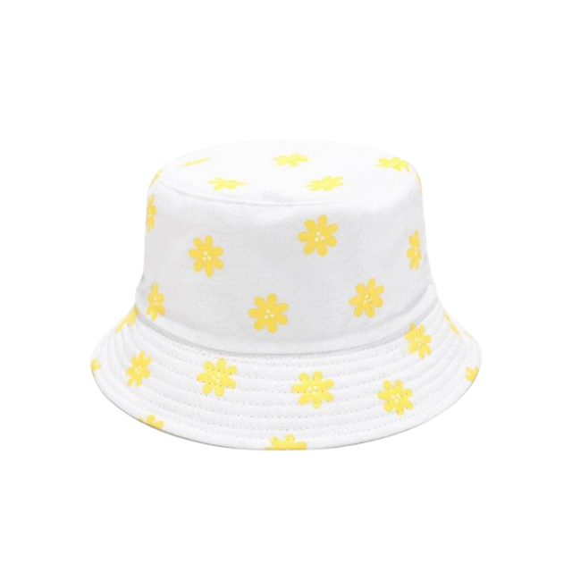 Daisy Print Bucket hat White